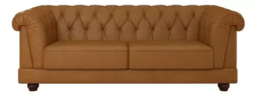 Sofá Helena Luxo Living 2,20 2 Lug em Corino Caramelo - 6