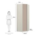 Ver imagem 3 de Guarda Roupa Modulado Canto Obliquo 1 Porta 1 Cabideiro 6 Prateleiras Prime Luciane Móveis