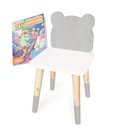Ver imagem 6 de Mesa e 2 Cadeiras Infantil Urso Kit Livro Educativo em Madeira - Cinza
