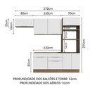 Ver imagem 4 de Armário de Cozinha Completa 270cm Rustic/Branco Stella Madesa 10