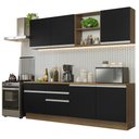 Ver imagem 3 de Armário de Cozinha Completa 240cm Rustic/Preto Glamy Madesa 06