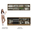 Ver imagem 6 de Armário de Cozinha Completa 240cm Rustic/Preto Glamy Madesa 06