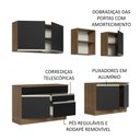 Ver imagem 5 de Armário de Cozinha Completa 240cm Rustic/Preto Glamy Madesa 06