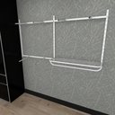 Ver imagem 2 de Arara de Roupas Closet Quarto com 13 Peças Cremalheira 200x100 Cm Cor Branco Modelo Clst1b158