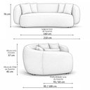 Ver imagem 4 de Sofá 3 Lugares Orgânico para Sala Living 210cm Sonata Bouclé Off White - Nexta Casa