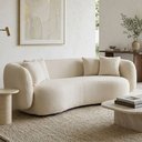 Ver imagem 2 de Sofá 3 Lugares Orgânico para Sala Living 210cm Sonata Bouclé Off White - Nexta Casa