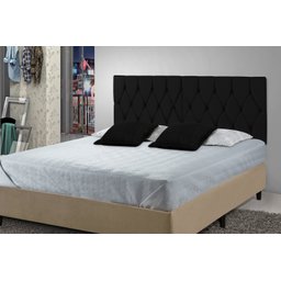 Cabeceira Painel Dubai Deluxe Estofada Queen Size Preto - 1,60 metros - 1