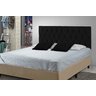Cabeceira Painel Dubai Deluxe Estofada Queen Size Preto - 1,60 metros - 1