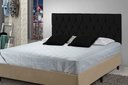 Ver imagem 1 de Cabeceira Painel Dubai Deluxe Estofada Queen Size Preto - 1,60 metros