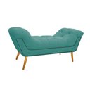 Ver imagem 3 de Kit Cabeceira Calçadeira Veneza 100cm Suede Azul Tiffany