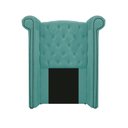 Ver imagem 4 de Kit Cabeceira Calçadeira Veneza 100cm Suede Azul Tiffany