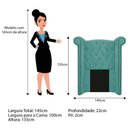 Ver imagem 2 de Kit Cabeceira Calçadeira Veneza 100cm Suede Azul Tiffany