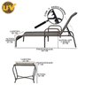 2 Esteiras espreguiçadeiras com mesa para área de piscina Catar 7 Regulagens CATAR 16 - 3