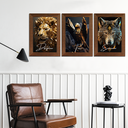 Ver imagem 2 de Trio Quadro Leão Águia Lobo Disciplina Foco Execução 40cm Ref02
