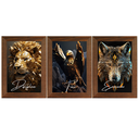 Ver imagem 1 de Trio Quadro Leão Águia Lobo Disciplina Foco Execução 40cm Ref02