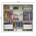 Ver imagem 4 de Guarda-Roupa Casal com Espelhos 3 Portas 4 Gavetas 186cm Multimóveis CR35570 Branco/Madeirado