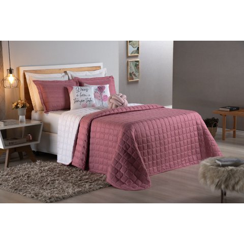 Kit Cobre Leito Dupla Face Paris 08 Peças Casal Queen Cores