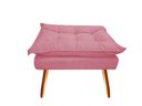 Ver imagem 6 de Kit Namoradeira + 2 Poltronas + 1 Puff Decorativo Opala Suede Rosa Pés Madeira Mz Decor