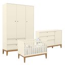 Ver imagem 1 de Quarto de Bebe Unique 3 Portas com Cômoda Sapateira Off White Eco Wood - Matic