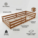 Ver imagem 4 de Cama Solteiro Infantil Montessoriana 100% Madeira com Proteção Lateral Atraente - Castanho