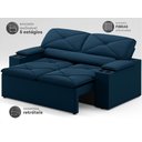 Ver imagem 3 de Sofá com Porta Copos Retrátil e Reclinável Pop 1,54m Velosuede Petroleo - Netsofas