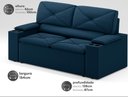 Ver imagem 2 de Sofá com Porta Copos Retrátil e Reclinável Pop 1,54m Velosuede Petroleo - Netsofas