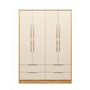 Ver imagem 2 de Guarda Roupa Roupeiro Domo 4 Portas 4 Gavetas Cinamon Touch Off White Demóbile