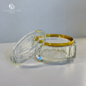Caixa Decorativa Cristal Transparente e Dourado 8x10x10cm - 3