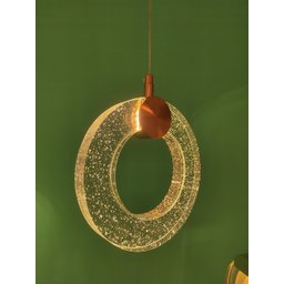 Pendente Aro de Cristal Rose Gold 20cm Led 6W 3000K Bivolt PARIS LUZ - 1
