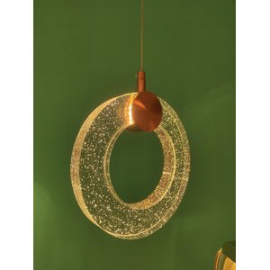Pendente Aro de Cristal Rose Gold 20cm Led 6W 3000K Bivolt PARIS LUZ