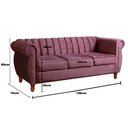 Ver imagem 4 de Sofá Chesterfield Realeza 3 Lugares Decoração Retrô - Veludo Roxo