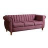 Sofá Chesterfield Realeza 3 Lugares Decoração Retrô - Veludo Roxo - 2