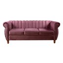 Ver imagem 1 de Sofá Chesterfield Realeza 3 Lugares Decoração Retrô - Veludo Roxo