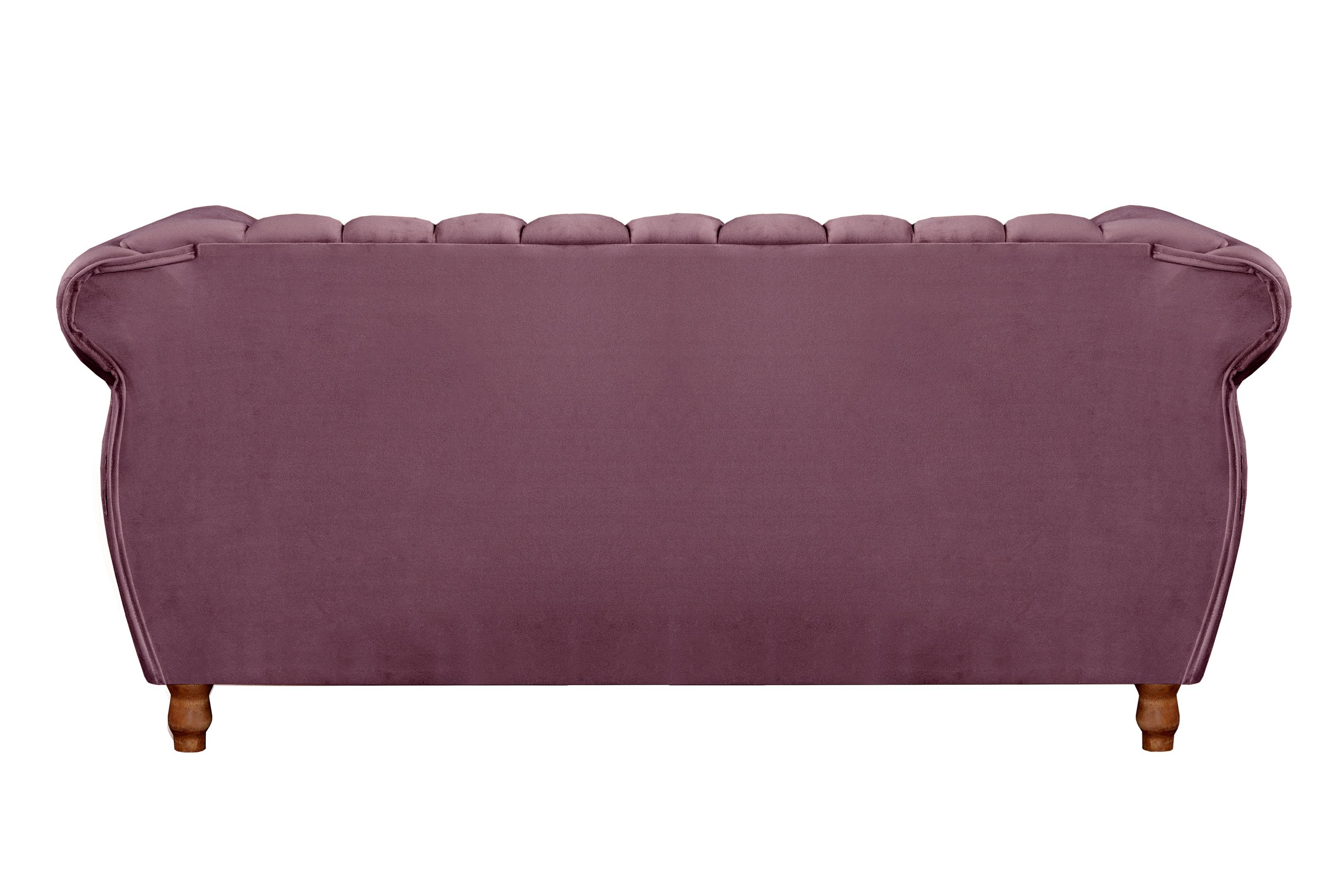 Sofá Chesterfield Realeza 3 Lugares Decoração Retrô - Veludo Roxo - 3