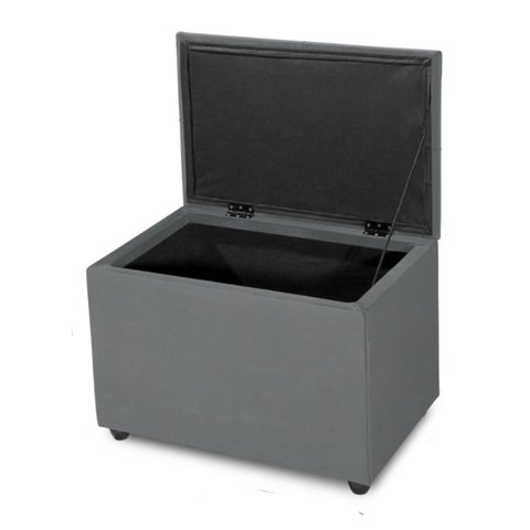 Puff Baú 60cm Porta Brinquedo Organização Assento Decorativo