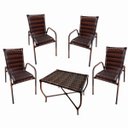 Ver imagem 1 de Kit 4 Cadeiras 1 Mesinha Area Externa Varanda Jardim Quintal Cor Amêndoa