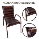 Ver mais imagens de Kit 4 Cadeiras 1 Mesinha Area Externa Varanda Jardim Quintal Cor Amêndoa