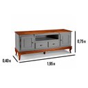 Ver imagem 2 de Rack para TV até 75 Polegadas 195cm 2 Portas 2 Gavetas Prateleira Interna Pés Luis Xv Hanover