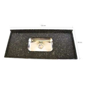 Pia de Granito para Cozinha Levorato Ubatuba – 120x55cm – Granito Verde Ubatuba