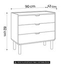 Ver imagem 2 de Cômoda Luara Hanover A10 3 Gavetas MDF-MDP Pé Madeira Mpozenato