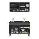 Ver imagem 5 de Armário Cozinha Modulada Compacta com Pia 120cm Milano Multimóveis MCR2475 Grafite/Preto