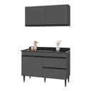 Ver imagem 2 de Armário Cozinha Modulada Compacta com Pia 120cm Milano Multimóveis MCR2475 Grafite/Preto