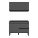 Ver imagem 7 de Armário Cozinha Modulada Compacta com Pia 120cm Milano Multimóveis MCR2475 Grafite/Preto