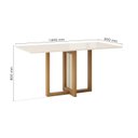Ver imagem 3 de Mesa de Jantar 6 Lugares 160cm Tampo MDF e Vidro Canto Reto Natalí