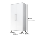 Ver imagem 3 de Armario Lavanderia Michele 2 Pts 1,10m com Rodinhas