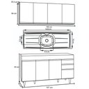 Ver imagem 4 de Armário Aéreo Nevada e Balcão Gabinete com Pia 160cm Arkansas Branco - Lumil