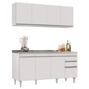 Ver imagem 1 de Armário Aéreo Nevada e Balcão Gabinete com Pia 160cm Arkansas Branco - Lumil