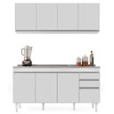 Ver imagem 6 de Armário Aéreo Nevada e Balcão Gabinete com Pia 160cm Arkansas Branco - Lumil