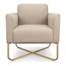 Kit 2 Poltronas Marisa Suede Bege Base X Industrial Dourado - D'rossi - 4