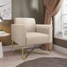 Kit 2 Poltronas Marisa Suede Bege Base X Industrial Dourado - D'rossi - 2